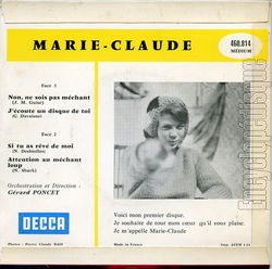 [Pochette de Si tu as rv de moi (MARIE-CLAUDE) - verso]