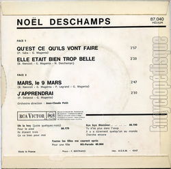 [Pochette de Qu’est-ce qu’ils vont faire (Nol DESCHAMPS) - verso]