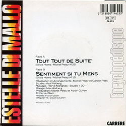 [Pochette de Tout tout de suite (Estelle DI MALLO) - verso]