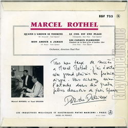 [Pochette de Quand l’amour se termine (Marcel ROTHEL) - verso]