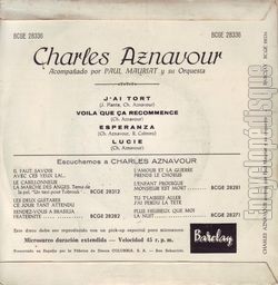 [Pochette de J’ai tort (Charles AZNAVOUR) - verso]