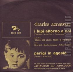 [Pochette de I lupi attorno a noi (Charles AZNAVOUR) - verso]