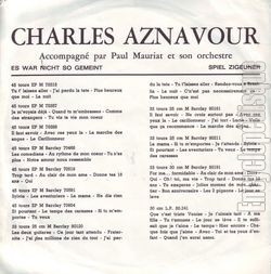 [Pochette de Es war nicht so gemeint (Charles AZNAVOUR) - verso]