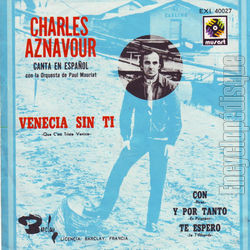 [Pochette de Venecia sin ti (Charles AZNAVOUR) - verso]