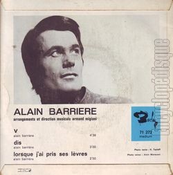 [Pochette de V (Alain BARRIRE) - verso]