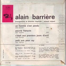 [Pochette de Un homme s’est pendu (Alain BARRIRE) - verso]