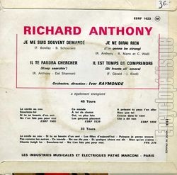 [Pochette de Je me suis souvent demand (Richard ANTHONY) - verso]