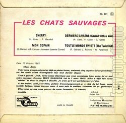 [Pochette de Sherry (Les CHATS SAUVAGES) - verso]