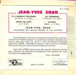 [Pochette de Tu l’aimeras toujours (Jean-Yves GRAN) - verso]