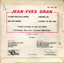 [Pochette de Lonesome Joe (Jean-Yves GRAN) - verso]