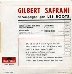 [Pochette de Les gens s’en vont dans le ciel (Gilbert SAFRANI) - verso]