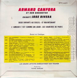 [Pochette de Deux enfants au soleil (Armand CANFORA) - verso]