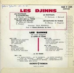 [Pochette de Les printemps d’aujourd’hui (Les DJINNS) - verso]