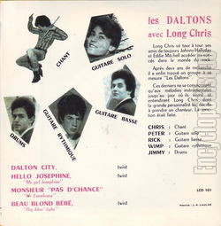 [Pochette de Dalton city (LONG CHRIS et les DALTONS) - verso]