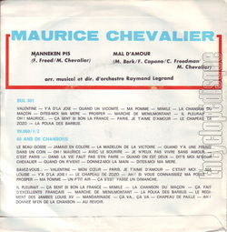 [Pochette de Manneken Pis (Maurice CHEVALIER) - verso]