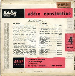 [Pochette de L’enfant de la balle (Eddie CONSTANTINE) - verso]