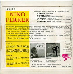 [Pochette de Je veux tre noir (Nino FERRER) - verso]