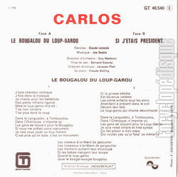 [Pochette de Le bougalou du loup-garou (CARLOS) - verso]