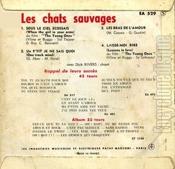 [Pochette de Sous le ciel cossais (Les CHATS SAUVAGES) - verso]