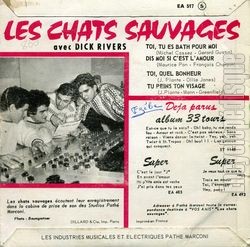 [Pochette de Toi, tu es bath pour moi (Les CHATS SAUVAGES) - verso]