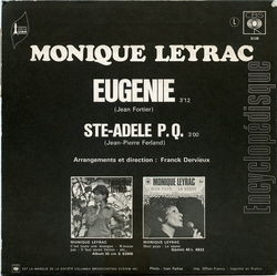 [Pochette de Eugnie (Monique LEYRAC) - verso]