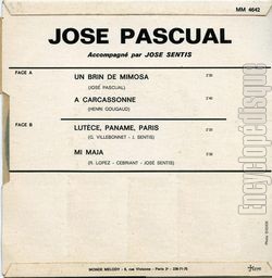 [Pochette de Un brin de mimosa (Jos PASCUAL) - verso]