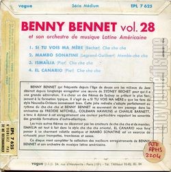 [Pochette de Si tu vois ma mre (Benny BENNET) - verso]