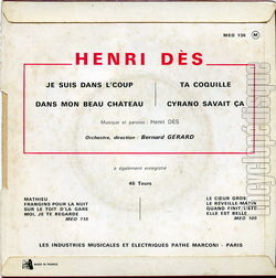 [Pochette de Je suis dans l’coup (Henri DS) - verso]