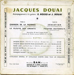 [Pochette de Chanson de la patience (Jacques DOUAI) - verso]