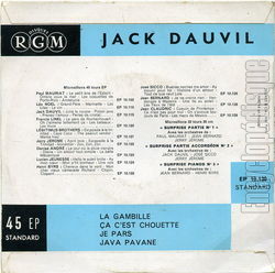 [Pochette de La gambille (Jack DAUVIL) - verso]