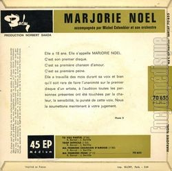 [Pochette de Tu vas partir (Marjorie NOL) - verso]