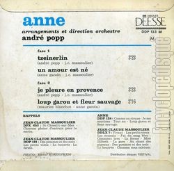 [Pochette de Tzeinerlin (Anne GACOIN) - verso]