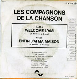 [Pochette de Welcome l’ami (Les COMPAGNONS DE LA CHANSON) - verso]