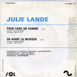 [Pochette de Pour faire un homme (Julie LANDE) - verso]