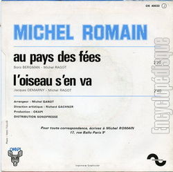 [Pochette de Au pays des fes (Michel ROMAIN) - verso]