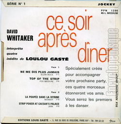 [Pochette de Ce soir aprs dner (David WHITAKER) - verso]