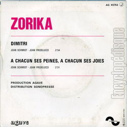 [Pochette de Dimitri (ZORIKA) - verso]