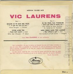 [Pochette de Quand je te suis des yeux (Vic LAURENS) - verso]