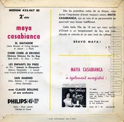 [Pochette de El matador (Maya CASABIANCA) - verso]