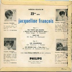 [Pochette de Les comdiens (Jacqueline FRANOIS) - verso]