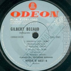 [Pochette de Monsieur le Prsident-Directeur Gnral et le lapin (Promo) (Gilbert BCAUD) - verso]