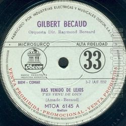 [Pochette de T’es venu de loin (Promo) (Gilbert BCAUD)]