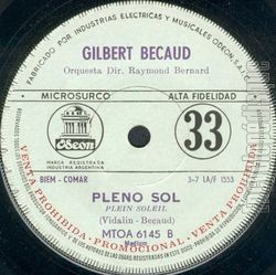 [Pochette de T’es venu de loin (Promo) (Gilbert BCAUD) - verso]