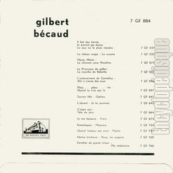 [Pochette de Crois-moi (Gilbert BCAUD) - verso]