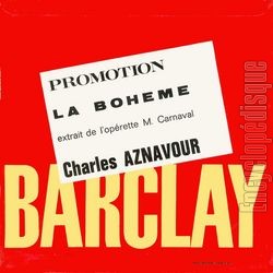 [Pochette de La bohme (promo) (Charles AZNAVOUR) - verso]