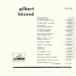 [Pochette de Le rideau rouge (Gilbert BCAUD) - verso]