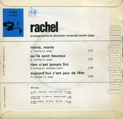 [Pochette de Maria, Maria (RACHEL) - verso]