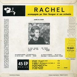 [Pochette de Un pays (RACHEL) - verso]