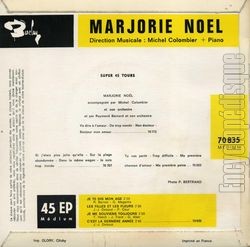 [Pochette de Je te dis mon ge (Marjorie NOL) - verso]