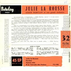 [Pochette de Julie la rousse (Eddie BARCLAY) - verso]